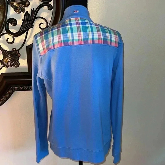 Vineyard Vines Women’s Madras Patchwork Shoulder Shep Shirt Sweatshirt Medium - Picture 9 of 16